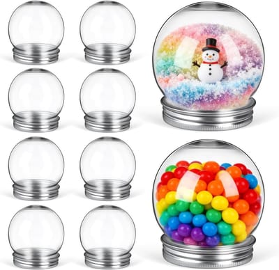 Multifunctionele DIY Snow Globe Verpakking met 12 Transparante Snoepflessen voor Bruiloften en Feesten