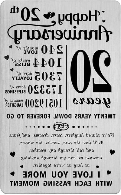 Verjaardagskaart Portemonnee - Jubileum Kaart - Liefde Vieren - Permanente Gravure - 8.5 x 5.4 cm - Zilver