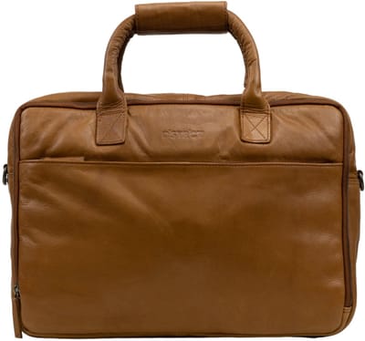 DSTRCT State Street Working Bag 2-vaks Laptoptas 17'' Cognac