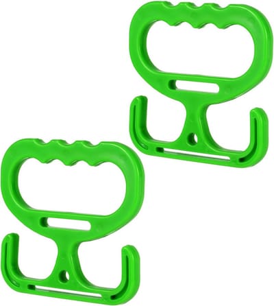 SnelShoppen - 2 Stuks Winkel Tassen, Plastic Tas Houder Stevige Handgreep Praktische Shopper Accessoires (Groente)