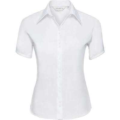 Russell Collection Dames/Dames Ultimate Non-Iron Shirt met Korte Mouwen (Wit)