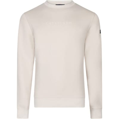 Cavallaro Napoli Trui Murano R-Neck Sweat Tone-on-Tone Chest Logo Kitt / male