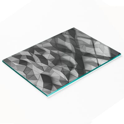 Snijplank van gehard glas met decoratieve 3D-afbeeldingen, 80x52 cm