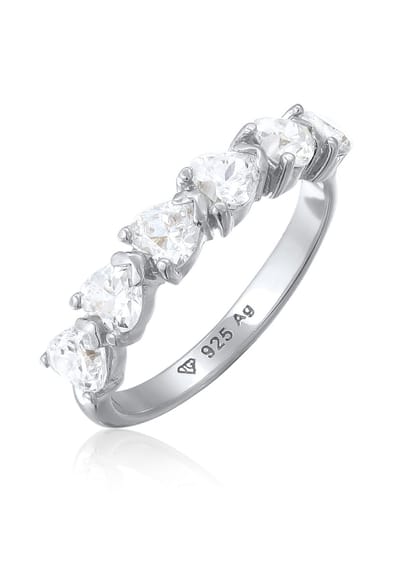 Elli - Ring - Ring met Stenen Dames Hart Zirkonia Wit 925 Sterling Zilver Valentijnsdag - Dames