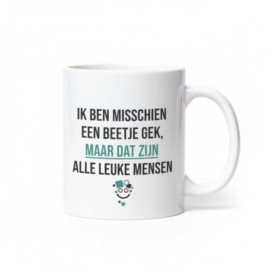 Ik Ben Misschien Een Beetje Gek Mok – Grappige Quote Koffiemok – Humoristisch Cadeau – 330 ml