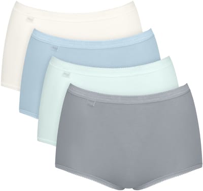 Sloggi Women Basic+ Maxi (4-pack) - dames slip - wit - lichtblauw - lichtgroen en grijs