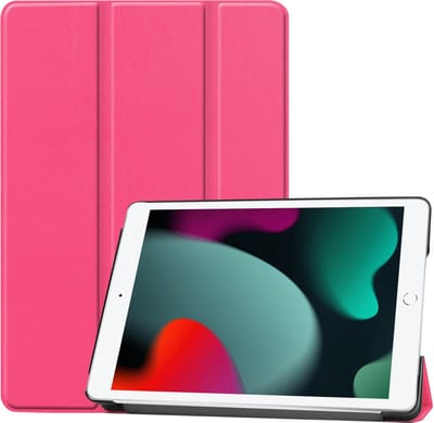 Hoesje Geschikt voor Apple iPad 8 (2020) - 10.2 inch - 8e Generatie - Dun & Stevig - Trifold Bookcase - Hard Cover - Hardcover Book Case - Tablet Hoes - Roze