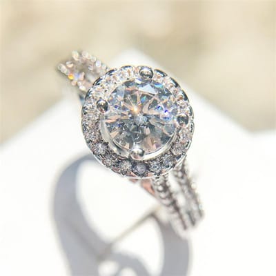 Bague en argent Sterling S925 pour femmes, diamant naturel 1 Carat, pierre précieuse Bizuteria, Anillos De argent 925, boîte à bijoux De mariage 8 blanc