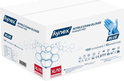 Hynex Nitril handschoenen 3,5g maat XL - omdoos 1000 stuks - Blauw - Poedervrij - Latex vrij - Niet Steriel