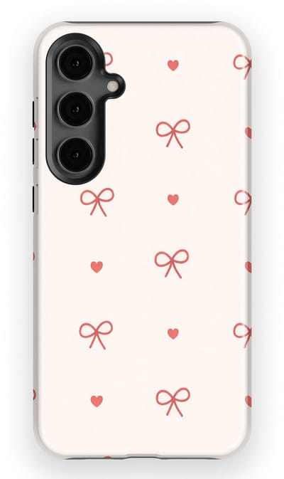 Tough Hoesje met Hartjes Samsung Galaxy S24 Plus | Little Love Tough Case Geschikt voor Mag | Hartjes Print Backcover Samsung Galaxy S24 Plus Sweet Bows