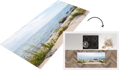 Keukenloper - Loper keuken - Strand - Zee - Keien - 120x50 cm - Keukenloper vinyl