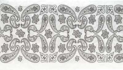 Haarsoires Haarband Multifunctioneel 45x25cm - Paisley Patroon - Wit Zwart - Elastische Stof - Bandana Col Nekwarmer - Sport Outdoor Casual - Unisex