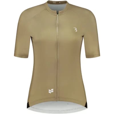 BBB Cycling DonnaFit R - Duurzaam Fietsshirt Dames Korte Mouw - 15-25 °C - Ademend MTB en Wielrenshirt - 3 Achterzakken - Macchiato Bruin
