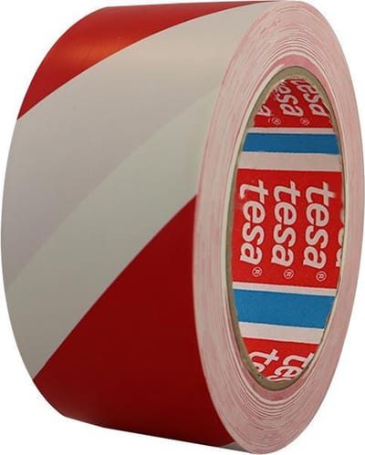 Vloermarkeringstape 5cm (Rood/Wit)