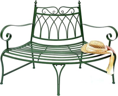 Tuinbank - Zitbank metaal - Decoratie presenteren - Weerbestendig ontwerp - 140 cm breed - Groen