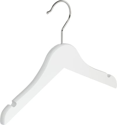 De Kledinghanger Gigant - Kledinghanger - Baby - 7301BA - 50 Stuks - Blousehanger - Shirthanger - Lotushout - Wit Gelakt - Vlak Model - Rokinkepingen - 28 cm - Kleerhanger - Babybügel (7301BA_01/50)