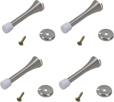 Deurveer Stoppen - Deurstop Buffer - Muren Beschermen - Rubberen Dop - 4 Stuks - Zilver