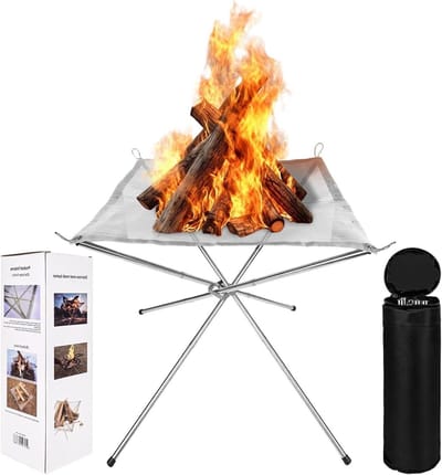 Stijlvolle Buitenhaard van RVS voor Tuin, Kamperen, Strand, BBQ en Picknick - Perfect voor Gezellige Avonden