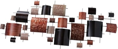 Wanddecoratie - Muur decoratie - 143x64x6cm - Metaal - Bruin - XXL
