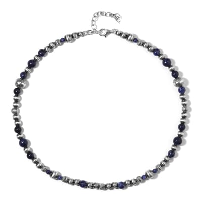 Cavill - Zilveren halsketting 925 Sterling Zilver - Braziliaanse Sodaliet 31,14 ct - Verstelbaar - Elegante blauwe edelstenen damesketting