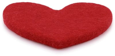 Wolvilt Onderzetter - Hart Love Rood - Fairtrade Homedeco - 20cm