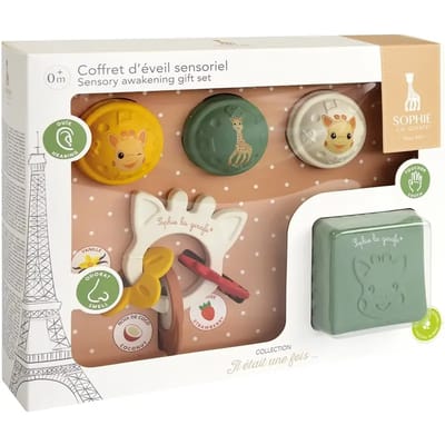 Sophie de giraf Sensory Awakening Cadeauset - Met Bijtspeeltje en Sensorisch Speelgoed - Perfect Kraamcadeau