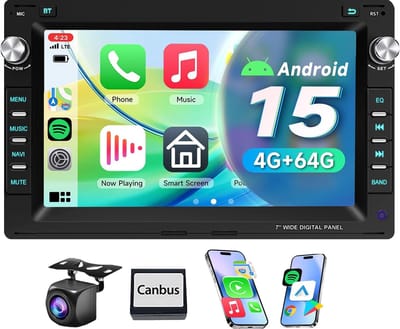 ESSGOO Autoradio - Voor VW Polo 9N Golf 4 Passat B5 T5 - 4+64GGB - Android 15 - Apple Carplay Android Auto - GPS Wifi BT - Achteruitrijcamera