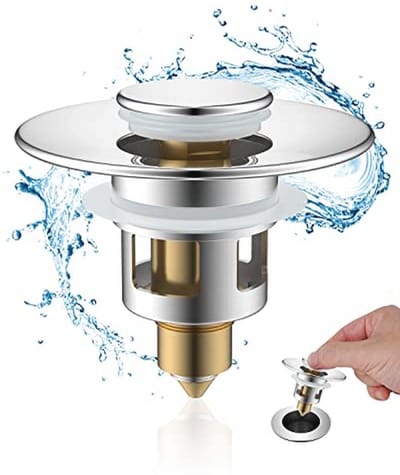 Universele pop-up gootsteenstop voor 25 mm tot 46 mm met afvoerzeef - Chroom
