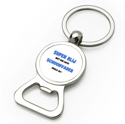 Akyol - super blij met een lieve schoonvader zoals jij flesopener - Papa - de liefste schoonvader - vader cadeautjes - vaderdag - verjaardag - geschenk - kado - 9 bij 3 cm
