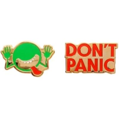 The Hitchhiker's Guide To The Galaxy Enamel Pin Set - Out of Print