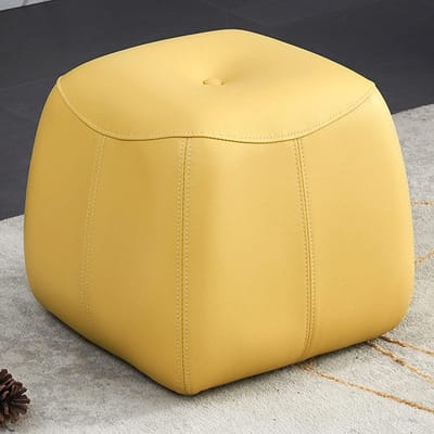 Voetenbank Fluweel - Poef Krukje - Ontspannen Zitten - Zacht Gebogen Zitting - 40x40x38cm - Groen