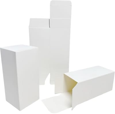 Witte Kraftpapieren Dozen - Set van 50 - Rechthoekige Cadeau Dozen met Deksel (7 x 7 x 16 cm)