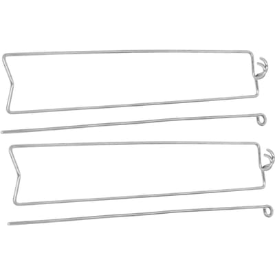 2 PIÈCES Fourchettes de Barbecue Acier Inoxydable Rails Ailes de Poulet Ensemble d'Outils Fourchette pour Griller pour Camping en Plein Air white