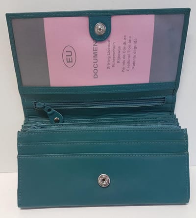 Dames Overslagportemonnee - Aqua