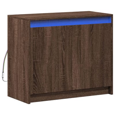 vidaXL - Dressoir - met - LED - 72x34x61 - cm - bewerkt - hout - bruin - eikenkleur