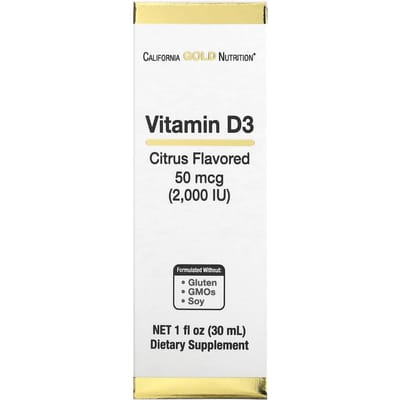 California Gold Nutrition, Vitamine D3 (Citrus), 2.000 IE, 1 fl oz (30 ml)