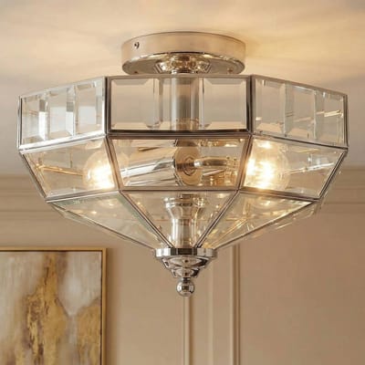 Elstead Lighting LED Plafondlamp Old Park | 2X E27 Max 60W | Dimbaar | Polished Nickel