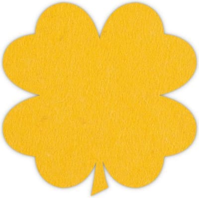 Klavertje vier vilt onderzetters - Geel - 6 stuks - 9,5 x 9,5 cm - Tafeldecoratie - Glas onderzetter - Cadeau - Woondecoratie - Woonkamer - Tafelbescherming - Onderzetters Voor Glazen - Keukenbenodigdheden - Woonaccessoires - Tafelaccessoires