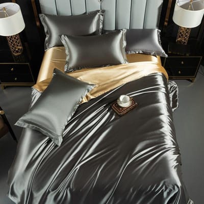 High End Huis Emulatie Zijde Satijn Beddengoed Set Luxe Eenpersoons Tweepersoons Dekbedovertrek Set Hoge Kwaliteit King Queen Size Beddengoedsets 150x200cm 4pcs set