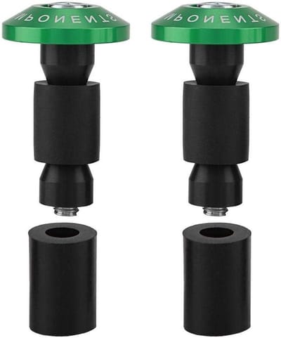 Motorfiets Stuureind Pluggen - Stuurdoppen Handvatten - Bescherming Stuur - CNC Aluminium - 22mm 7/8 inch - Groen