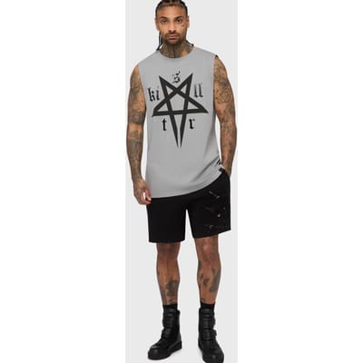 Killstar - Gothic T-shirt - Crypt Threads Vest - XS tot 4XL - voor Mannen - grijs