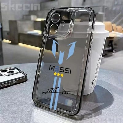 MESSi Voetbal Transparante Telefoonhoesje Voor iPhone 15 16 14 13 12 11 Pro Max Mini X XS XR 7 8 15 Plus Schokbestendig Zacht Hoesje iPhone7 or iPhone8
