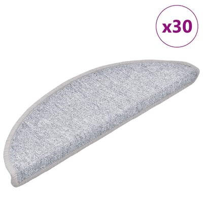 vidaXL - Trapmatten - 30 - st - 56x17x3 - cm - lichtgrijs - halfrond