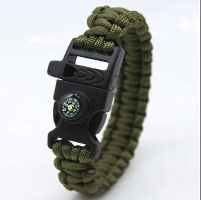 CHPN - Armband met Kompas en fluit - Survival armband - Kompas - Survival accessoire - Paracord band - Groen - Kamperen - Cadeau - Stoere armband
