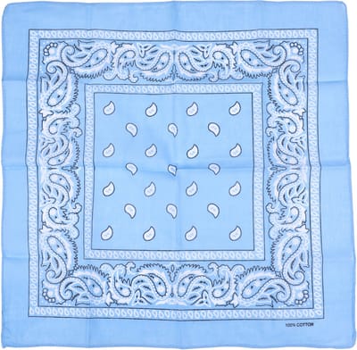 Klassieke Vierkante Sjaal met Traditioneel Bandanamotief (55x55cm) - Blauw