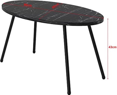 Stijlvolle Salontafel 43x90x50 cm van Marmer en Hout