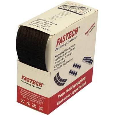 FASTECH® B50-SK-H-999905 Klittenband Om vast te plakken Hotmelt Haakdeel (l x b) 5 m x 50 mm Zwart 5 m