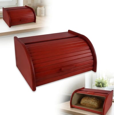 Houten Broodtrommel - Brood Opberger - Brood Vers Houden - Gemaakt in Polen - 40x29x18 Centimeter - Rood
