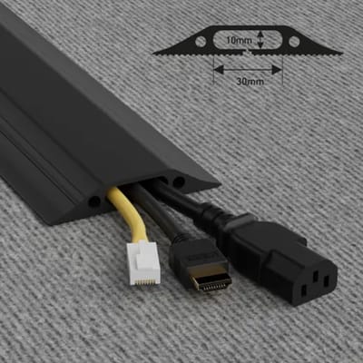 D-line Kabelbrug Rubber Vloergoot 83x14mm 1,8m Zwart