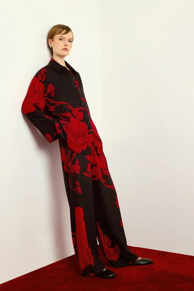 Touché Privé - Set van blouse en broek met bloemenprint - Zwart - Dames